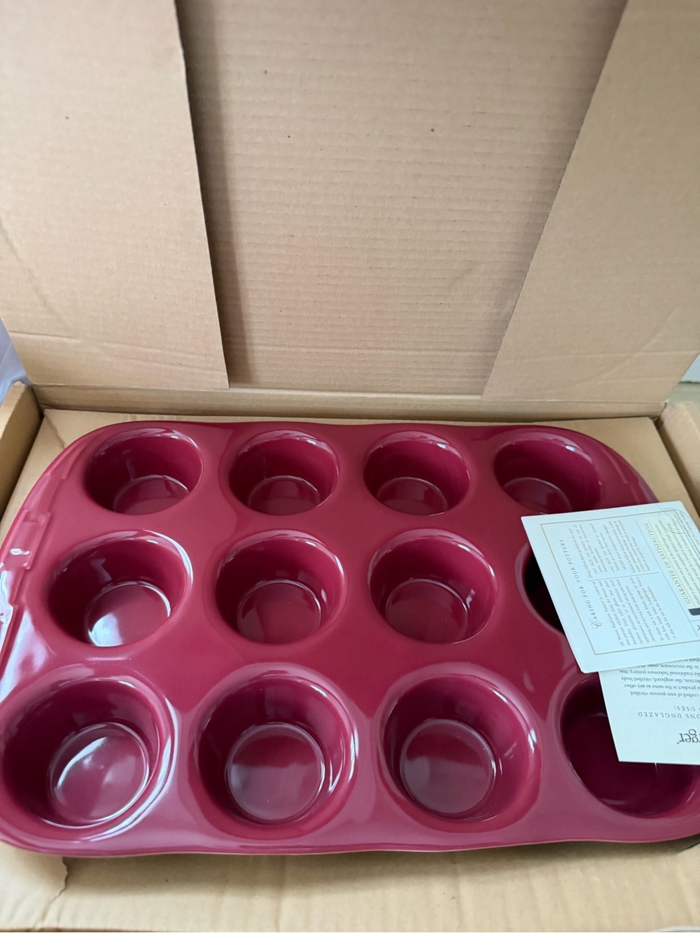 Longaberger Red 12-Cup Muffin Pan